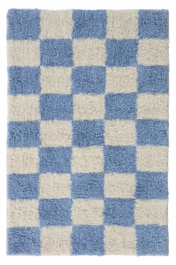 Badrumsmattor|Badrumsmattor|Jotex MELA Badrumsmatta Ekologisk 60x90 Cm Blå/naturvit