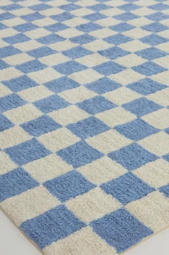Bomulls- & Trasmattor|Jotex MELA Bomullsmatta Blå/naturvit