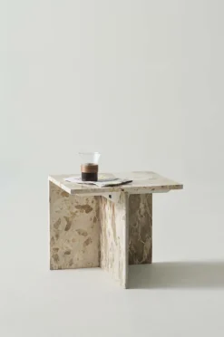 Bord|Jotex MELETO Sidobord 40x45 Cm Beige marmor