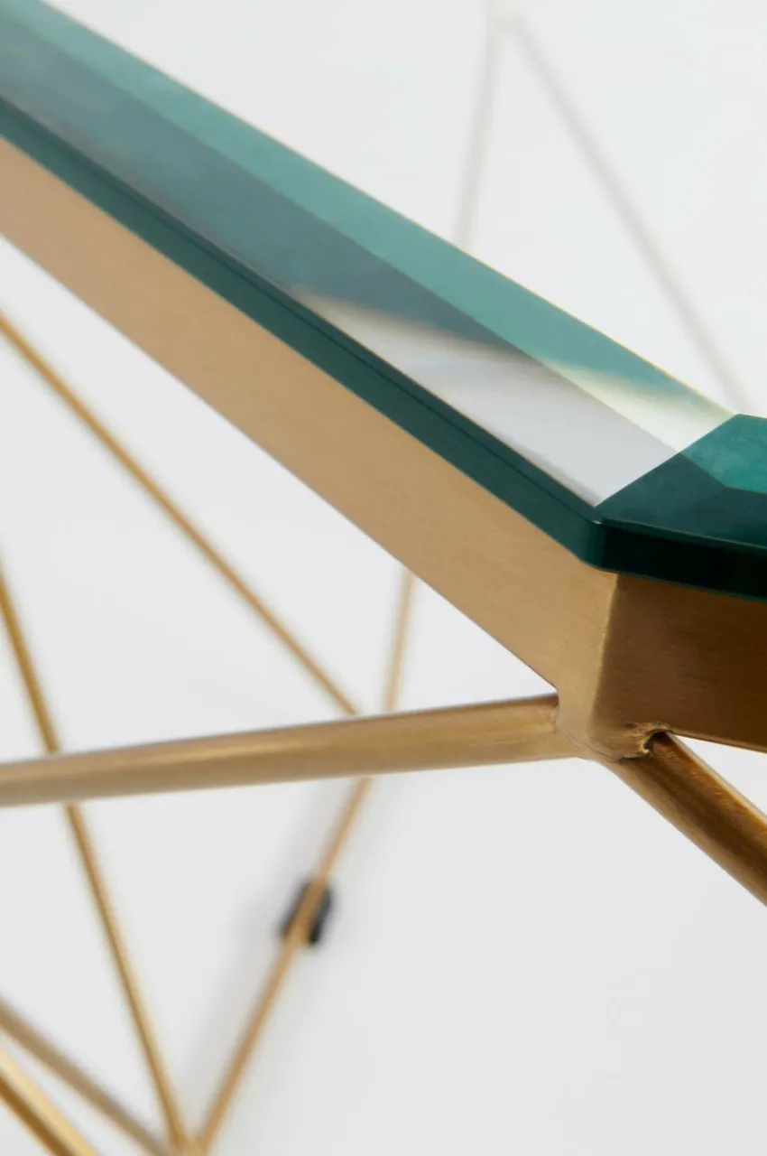 Bord|Jotex MERANO Soffbord ø 98 Cm Mässing/glas