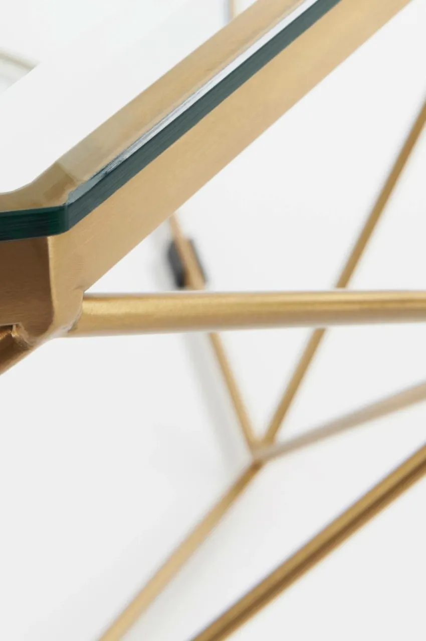 Bord|Jotex MERANO Soffbord ø 98 Cm Mässing/glas