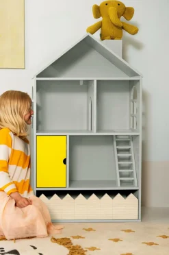 Prydnadssaker|Förvaring|Jotex MI CASA SU CASA MINI Dockskåp Grågrön/gul