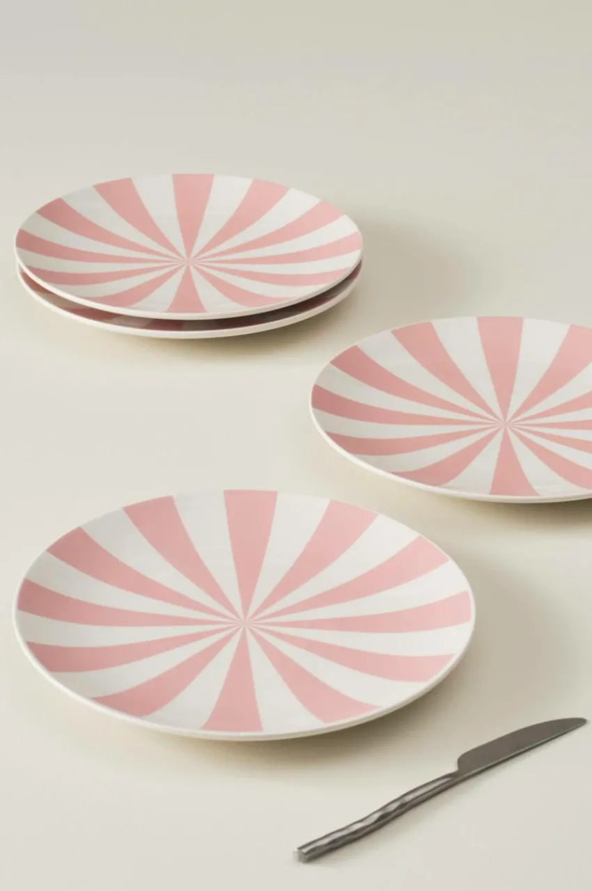Tallrikar|Jotex MIKA Tallrik 4-pack ø 28,5 Cm Rosa/vit