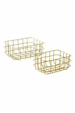 Badrumstillbehör|Prydnadssaker|Jotex MILA Korg 2-pack Antikguld