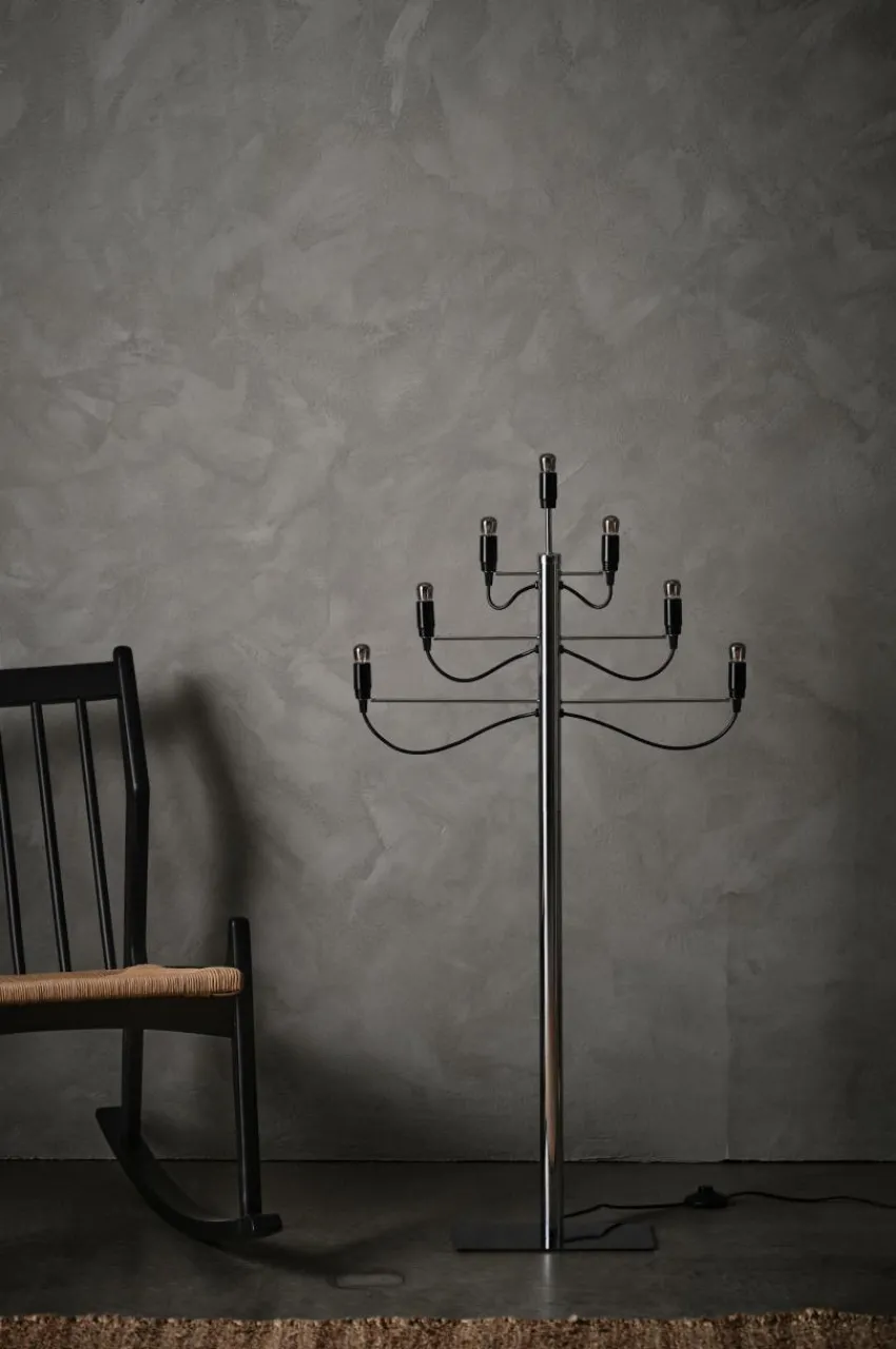 Julbelysning|Jotex MILANO Elljusstake - Golv Krom
