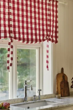 Hissgardiner|Jotex MIMMI Roll Up-gardin Röd/vit