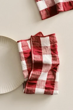 Servetter|Jotex MIMMI Servett 2-pack Röd/vit