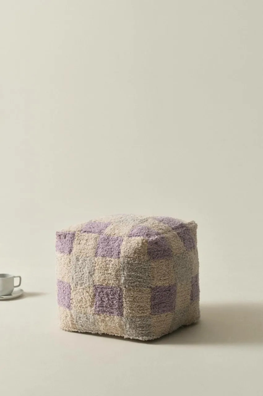 Sittpuffar|Jotex MINDEN Sittpuff 40x40 Cm Vit/Lila/Grå