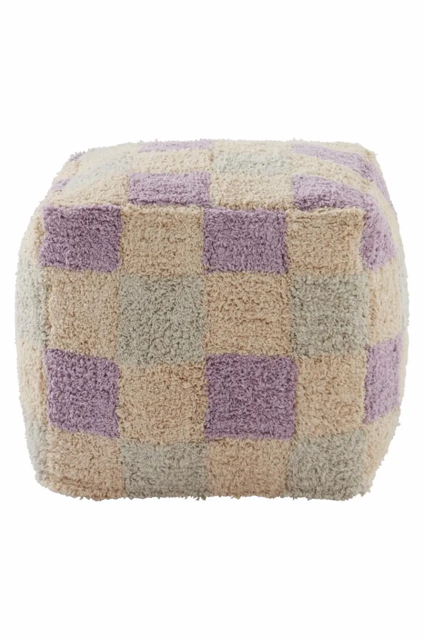 Sittpuffar|Jotex MINDEN Sittpuff 40x40 Cm Vit/Lila/Grå