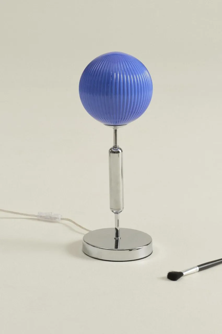 Bordslampor|Jotex MOIRA Bordslampa Krom/blå