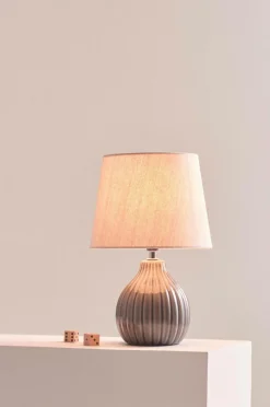 Bordslampor|Jotex MONA Bordslampa Mörkgrå/beige
