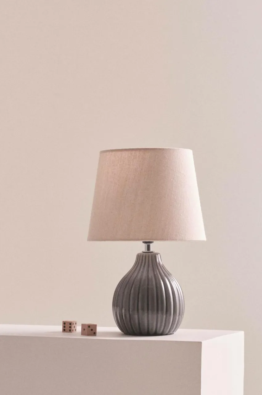 Bordslampor|Jotex MONA Bordslampa Mörkgrå/beige