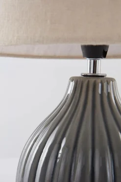 Bordslampor|Jotex MONA Bordslampa Mörkgrå/beige