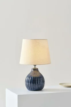 Bordslampor|Jotex MONA Bordslampa Blå/naturvit
