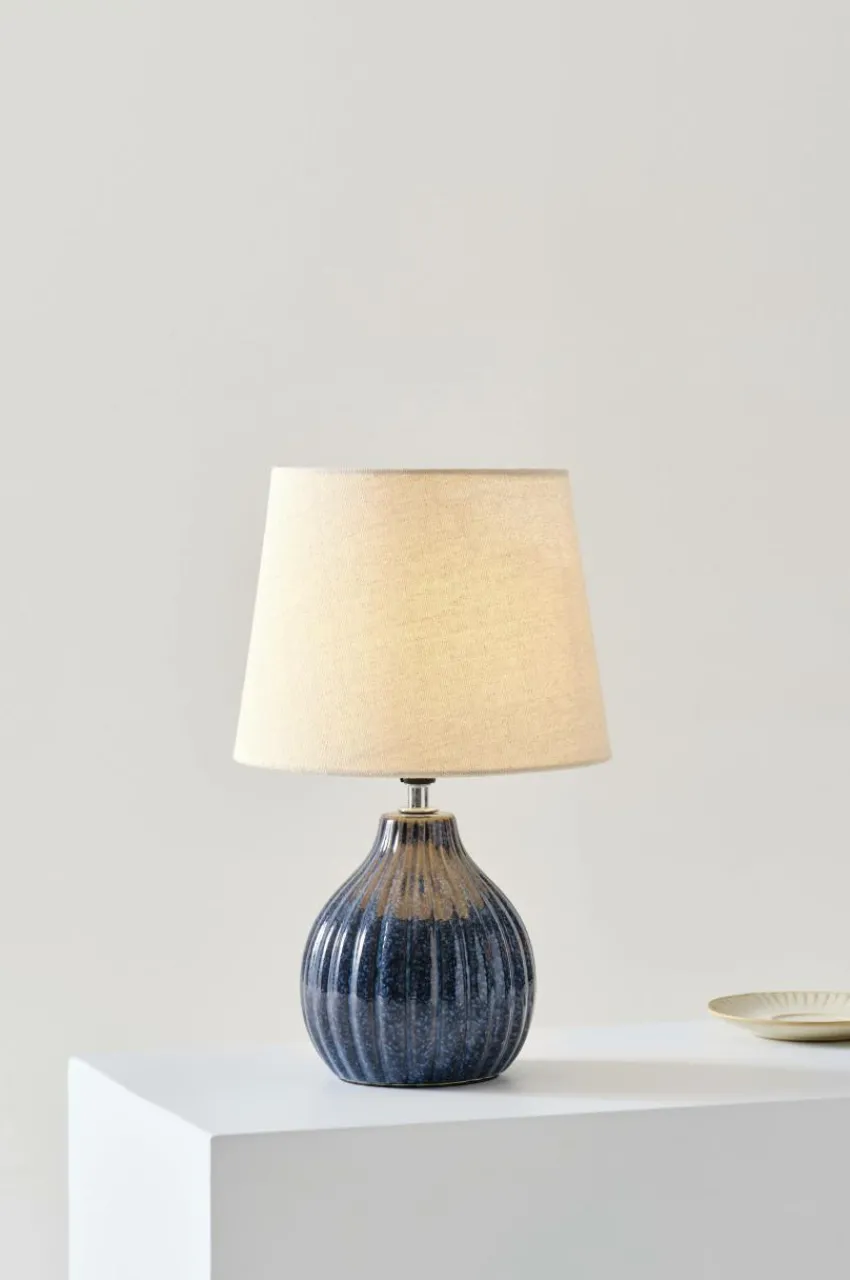 Bordslampor|Jotex MONA Bordslampa Blå/naturvit