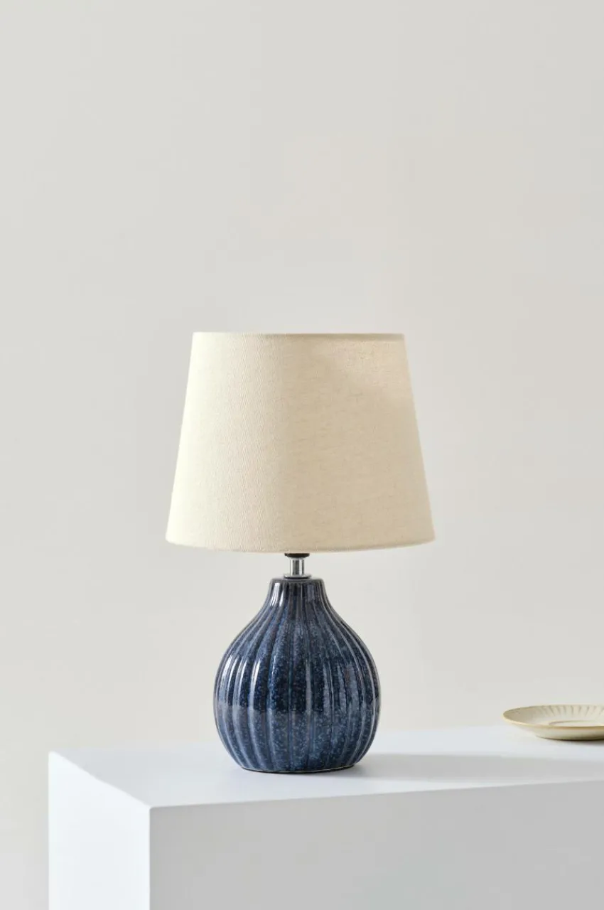 Bordslampor|Jotex MONA Bordslampa Blå/naturvit
