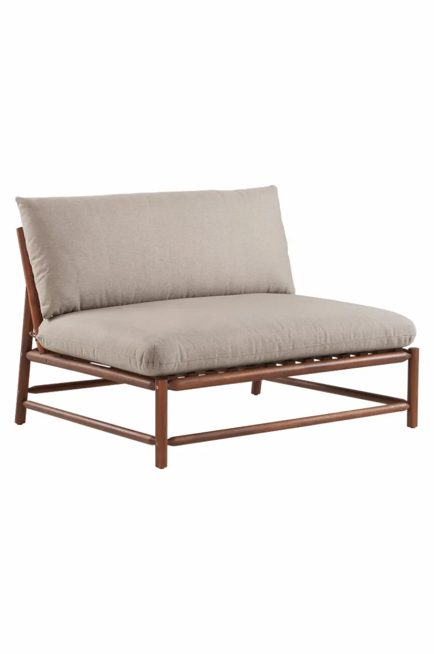 Utesoffor & Utebänkar|Utemöbler|Jotex MONTEGO Soffmodul Teak/gråbeige