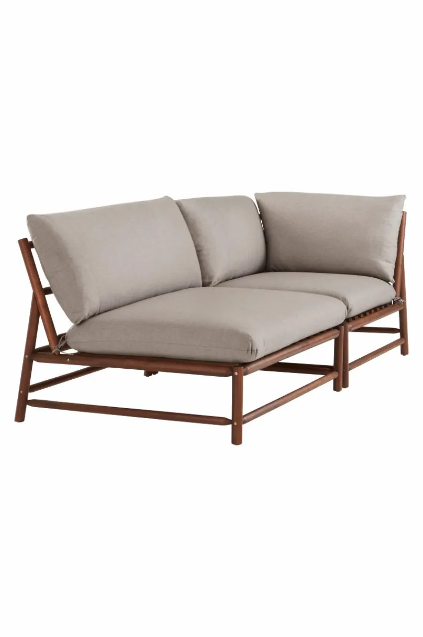 Utesoffor & Utebänkar|Utemöbler|Jotex MONTEGO Soffmodul Teak/gråbeige