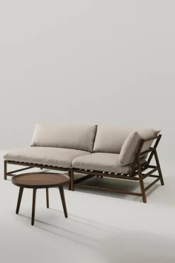 Utesoffor & Utebänkar|Utemöbler|Jotex MONTEGO Soffmodul Teak/gråbeige