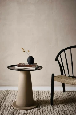 Bord|Jotex MONTEVERDE Sidobord ø 46 Cm Beige/svart