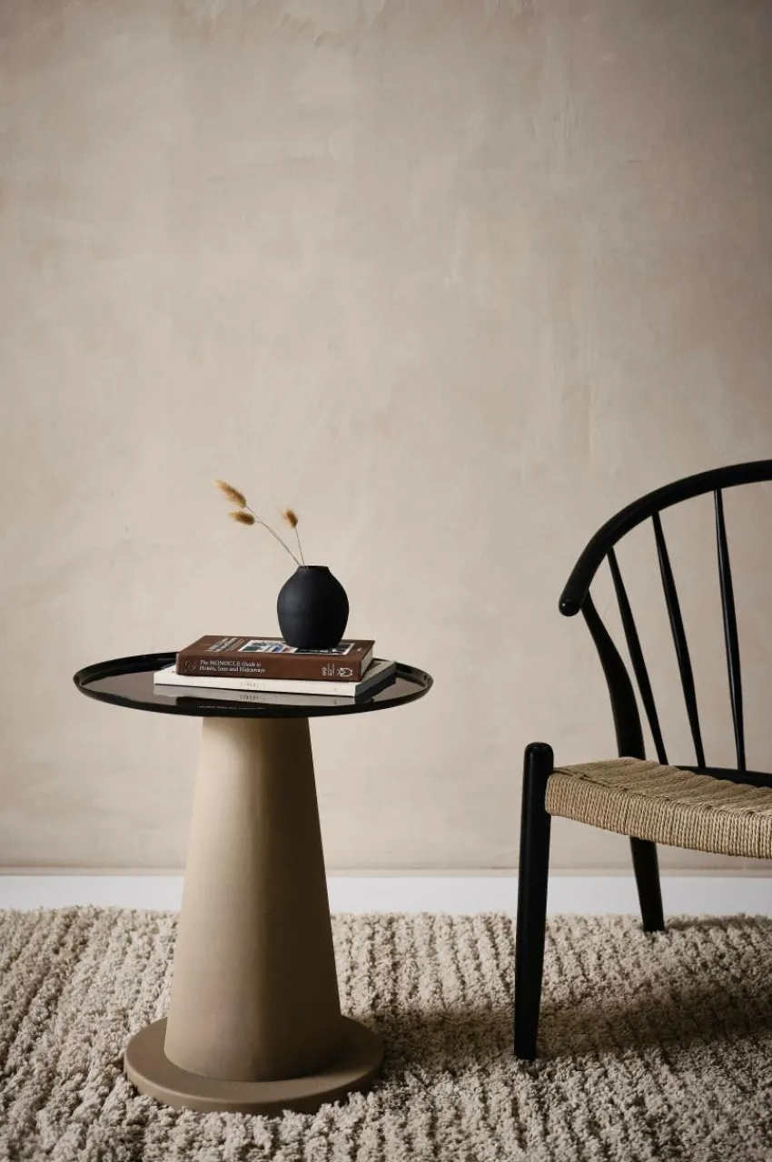 Bord|Jotex MONTEVERDE Sidobord ø 46 Cm Beige/svart