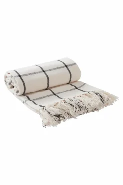 Plädar & Filtar|Jotex MYRA Pläd Naturvit/svart
