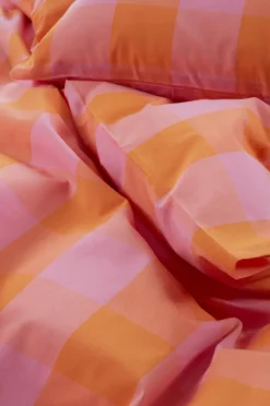 Påslakanset|Jotex NAIMA Påslakanset Dubbelsäng Mandarin/bubbelgumsrosa