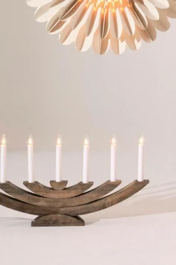 Julbelysning|Jotex NAVIDA Elljusstake Brunbetsad