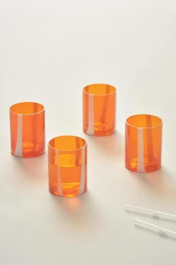 Glas|Jotex NELIA Glas 4-pack Orange/vit