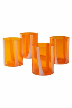 Glas|Jotex NELIA Glas 4-pack Orange/vit