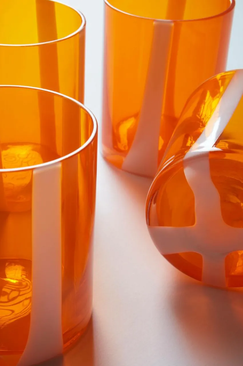 Glas|Jotex NELIA Glas 4-pack Orange/vit