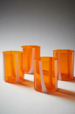 Glas|Jotex NELIA Glas 4-pack Orange/vit