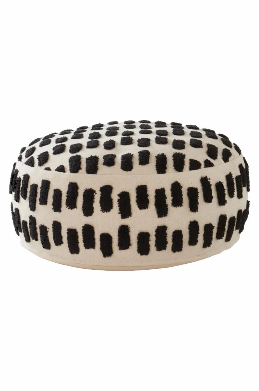 Sittpuffar|Jotex NELLORE Sittpuff ø 80 Cm Natur/Svart
