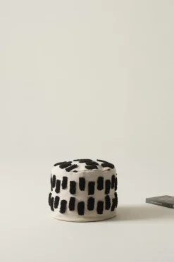 Sittpuffar|Jotex NELLORE Sittpuff ø 40 Cm Natur/Svart