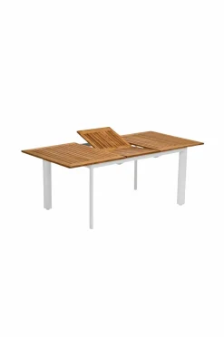 Utebord|Utemöbler|Jotex NYDALA Bord 96X150/200 Cm Vit/Teak
