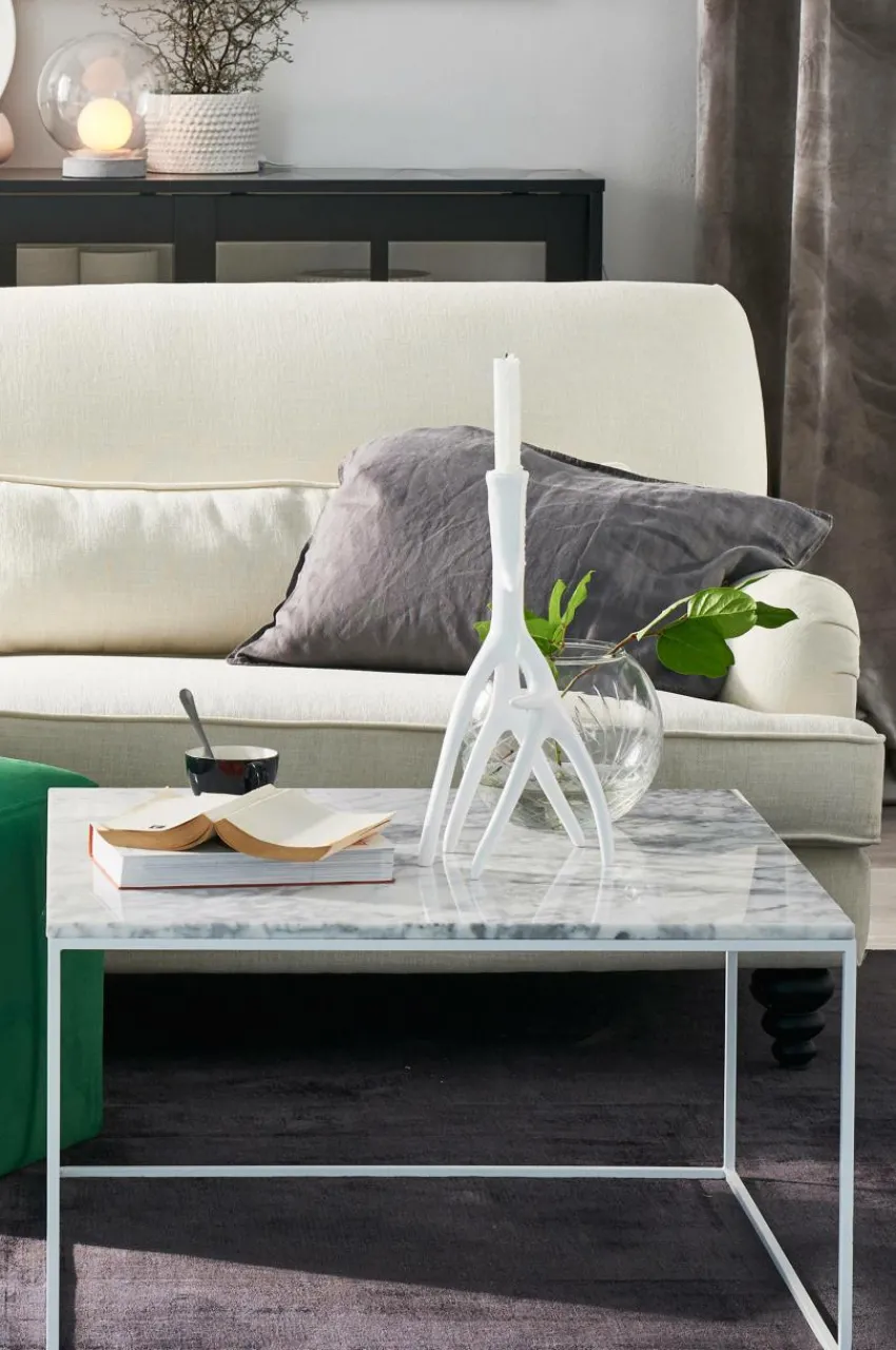 Bord|Jotex NYLAND Soffbord 70x70 - Marmor Vit