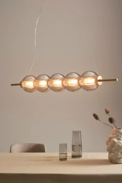 Taklampor|Jotex ON A ROLL Taklampa Mässingsfärgad/Rökfärgat glas