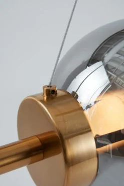 Taklampor|Jotex ON A ROLL Taklampa Mässingsfärgad/Rökfärgat glas