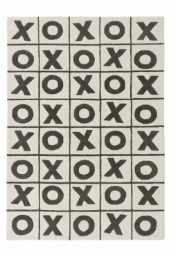 Bomulls- & Trasmattor|Barnmattor|Jotex OXXO Bomullsmatta 160x230 Cm - Ekologisk Naturvit/svart