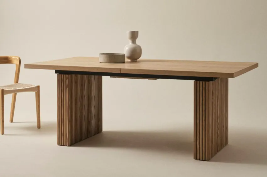 Bord|Jotex PALANZO Matbord Med Iläggsskiva 105x196+45 Cm Natur