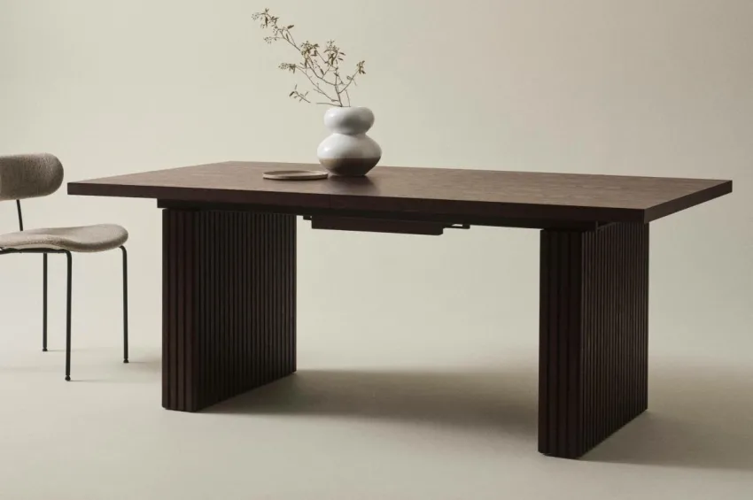 Bord|Jotex PALANZO Matbord Med Iläggsskiva 105x196+45 Cm Brunsvart
