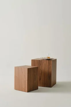 Bord|Jotex PALANZO Sidobord 2-pack 30x30 Cm 40x40 Cm Valnötsfanér