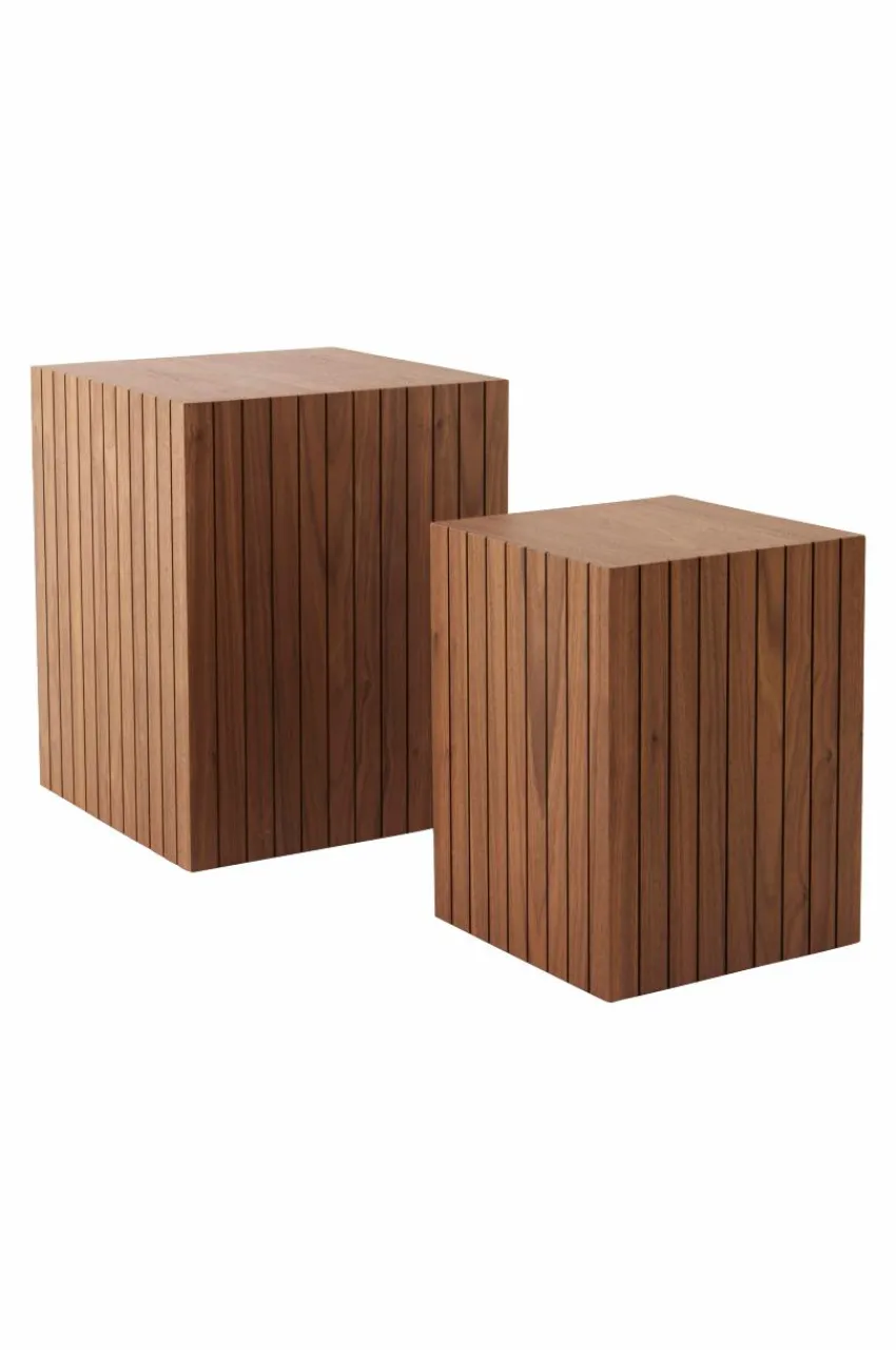 Bord|Jotex PALANZO Sidobord 2-pack 30x30 Cm 40x40 Cm Valnötsfanér