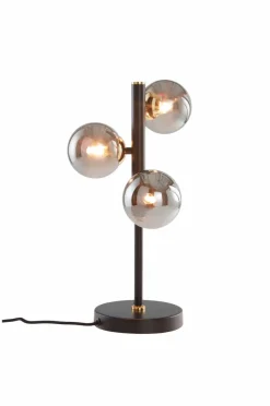 Bordslampor|Jotex PALLAS Bordslampa Svart/guld/rökfärgat glas