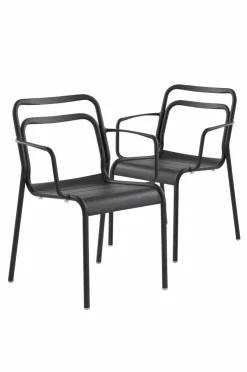 Utestolar & Utepallar|Utemöbler|Jotex PANTHEON Karmstol 2-pack Svart