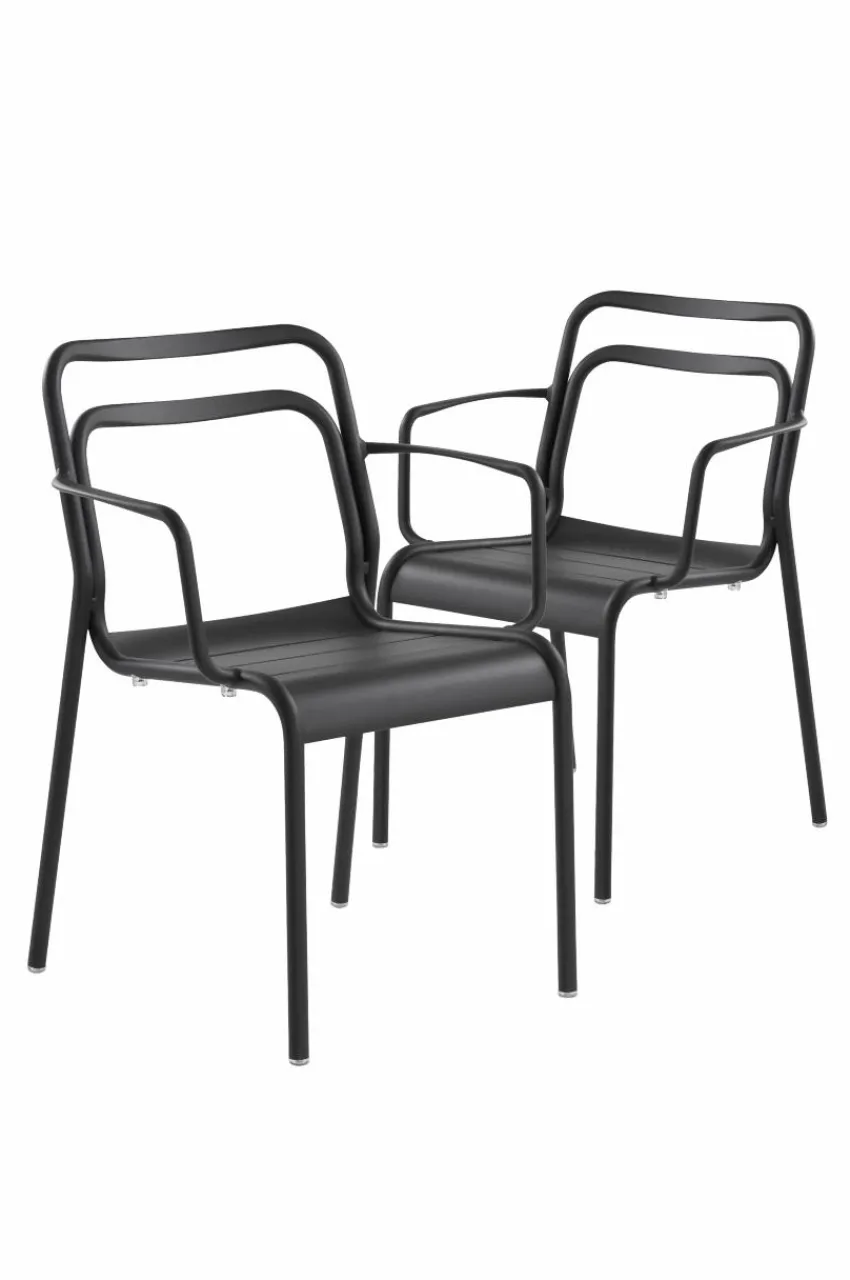 Utestolar & Utepallar|Utemöbler|Jotex PANTHEON Karmstol 2-pack Svart