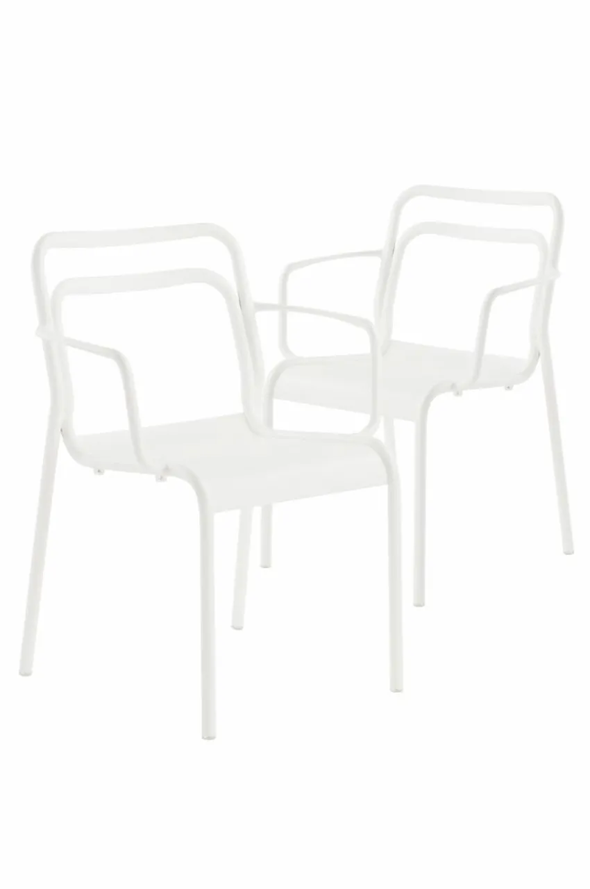 Utestolar & Utepallar|Utemöbler|Jotex PANTHEON Karmstol 2-pack Vit