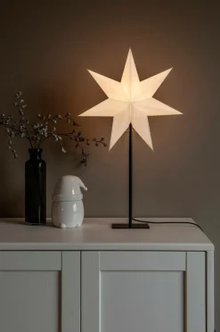 Julbelysning|Jotex Pappersstjärna Metallfot Höjd 65 Cm Vit
