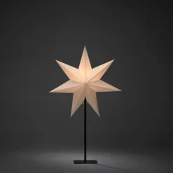 Julbelysning|Jotex Pappersstjärna Metallfot Höjd 65 Cm Greige