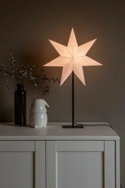 Julbelysning|Jotex Pappersstjärna Metallfot Höjd 65 Cm Greige